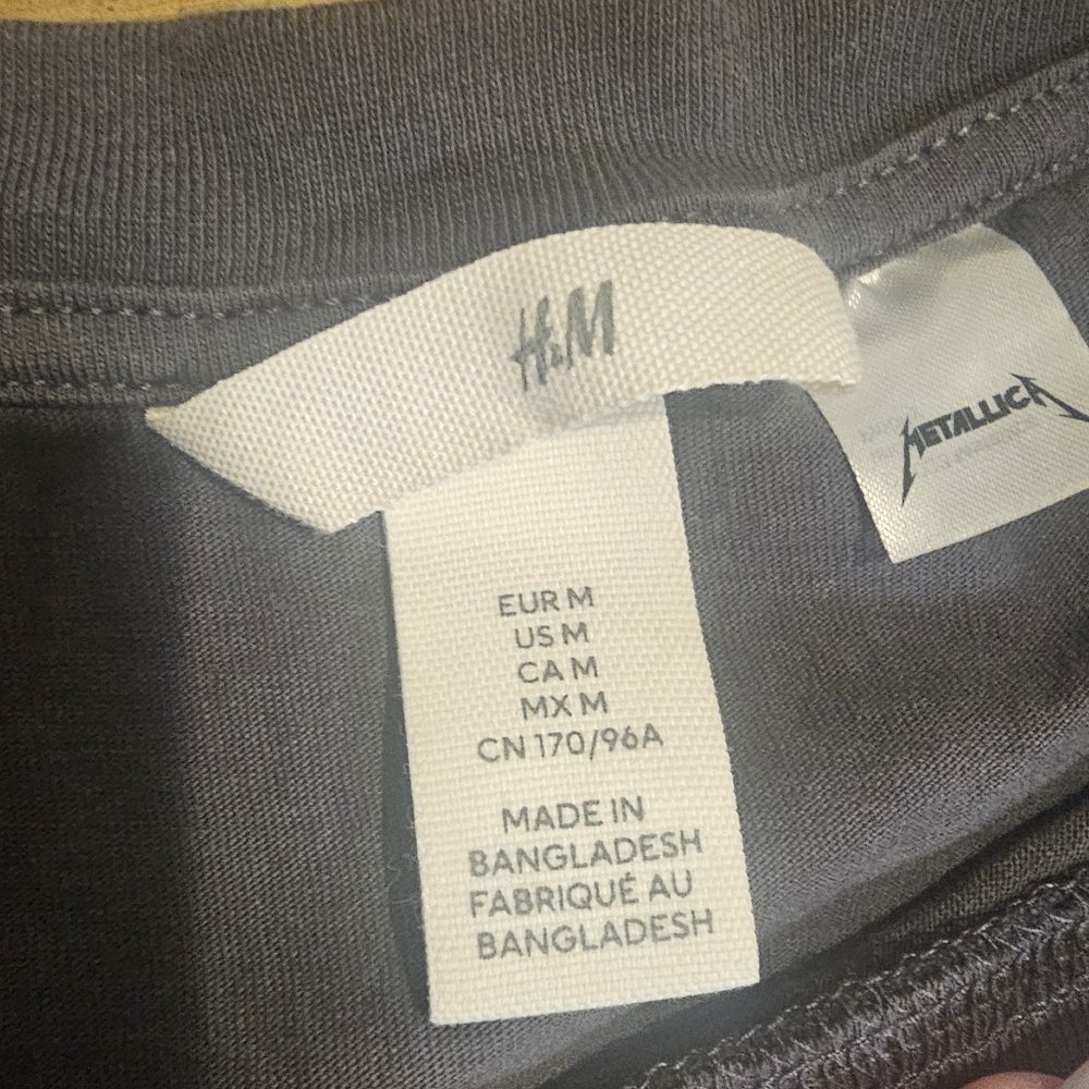 Oversized Grey Metallica Shirt, H&M, Size M NWOT - Picture 5 of 5